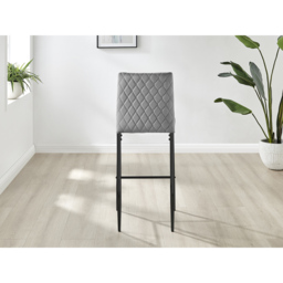 Furniturebox Modern Valera Grey and Black Velvet Bar Stool Set of 2 - Wilko - thumbnail 6