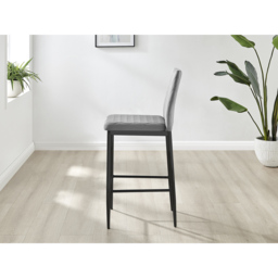 Furniturebox Modern Valera Grey and Black Velvet Bar Stool Set of 2 - Wilko - thumbnail 5