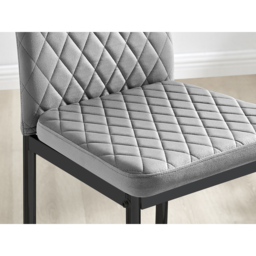 Furniturebox Modern Valera Grey and Black Velvet Bar Stool Set of 2 - Wilko - thumbnail 7
