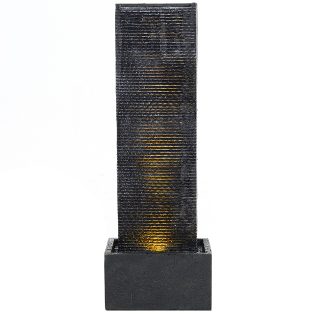 Living and Home LED Stone Standing Outdoor Water Feature Fountain - Size: 98 x 34 x 22cm - Grey - Wilko - image 1