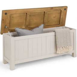 Julian Bowen Aspen Grey Wash Storage Bench - Size: 35 x 110 x 45cm - Wilko - thumbnail 7