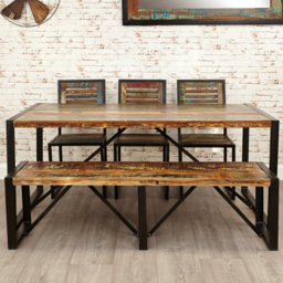 Baumhaus Urban Chic 3 Seater Dining Bench - Multi - Wilko - thumbnail 6