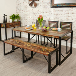Baumhaus Urban Chic 3 Seater Dining Bench - Multi - Wilko - thumbnail 3