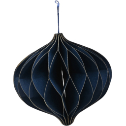 The Seasonal Gift Co Dark Blue Paper Onion Shaped Bauble with Gold Edge 3 Pack - The Seasonal Gift Co. - Wilko - thumbnail 4
