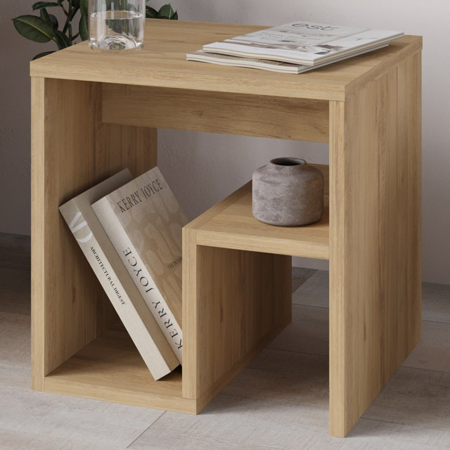 Decortie Bon Table Oak Modern Side - Size: 40 x 40 x 35cm - Brown - Wilko - image 1