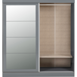 Seconique Nevada 2 Door Grey Sliding Wardrobe - Wilko - thumbnail 5