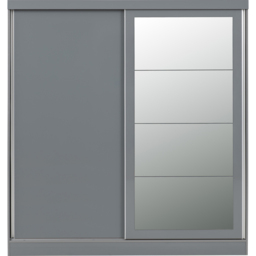 Seconique Nevada 2 Door Grey Sliding Wardrobe - Wilko - thumbnail 3