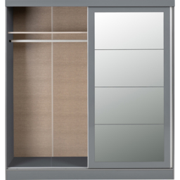 Seconique Nevada 2 Door Grey Sliding Wardrobe - Wilko - thumbnail 4