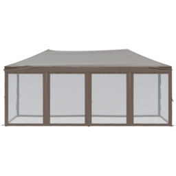 vidaXL 3 x 6m Taupe Foldable Party Tent with Sidewalls - Brown - Wilko - thumbnail 4