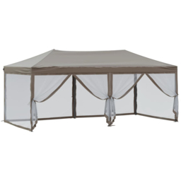 vidaXL 3 x 6m Taupe Foldable Party Tent with Sidewalls - Brown - Wilko - thumbnail 7