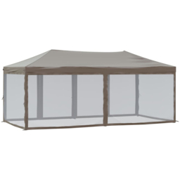 vidaXL 3 x 6m Taupe Foldable Party Tent with Sidewalls - Brown - Wilko - thumbnail 6