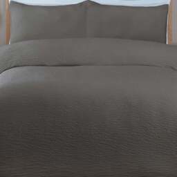 Seersucker Washable Duvet Set Charcoal Superking - Size: Super King - Divante - Wilko - thumbnail 7