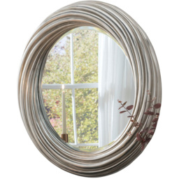 Yearn Warm Silver Swirl Round Wall Mirror 84cm - Wilko - thumbnail 4