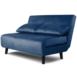 Aurora 2 Seater Blue Velvet Sofa Bed - Home Garden Direct - Wilko - thumbnail 3