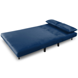 Aurora 2 Seater Blue Velvet Sofa Bed - Home Garden Direct - Wilko - thumbnail 7