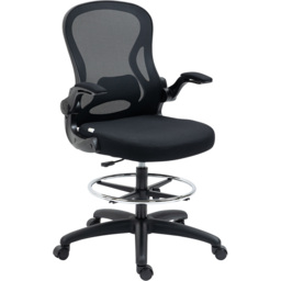 Portland Black Mesh Swivel Standing Desk Chair - Size: 59 x 65 x 130cm - Wilko - thumbnail 3