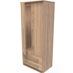 Crowndale Sherwood 2 Door 2 Drawer Bardolino Oak Double Wardrobe - Size: 2 Door, 2 Drawer - Brown - Wilko - thumbnail 7