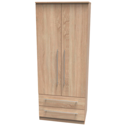 Crowndale Sherwood 2 Door 2 Drawer Bardolino Oak Double Wardrobe - Size: 2 Door, 2 Drawer - Brown - Wilko - thumbnail 5