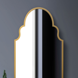 The Arcus Gold Arched Metal Wall Mirror 104 x 61cm - MirrorOutlet - Wilko - thumbnail 4