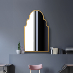The Arcus Gold Arched Metal Wall Mirror 104 x 61cm - MirrorOutlet - Wilko - thumbnail 3