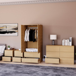 VIDA DESIGNS Denver Pine 4 Piece Bedroom Furniture Set - Wilko - thumbnail 4