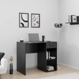 FWStyle Single Drawer 2 Shelf Anthracite Grey Desk - Size: 75 x 90 x 52cm - Wilko - thumbnail 6