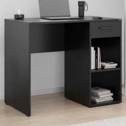 FWStyle Single Drawer 2 Shelf Anthracite Grey Desk - Size: 75 x 90 x 52cm - Wilko