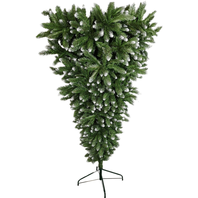 Snowtime Frosted Snow Tipped Green Upside Down Artificial Christmas Tree 6ft - Wilko - image 1