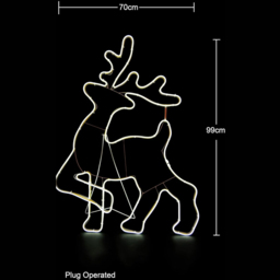 Shatchi Cool White LED Walking Reindeer Neon Rope Silhouette - Size: 35 x 14 x 3cm - Wilko - thumbnail 5