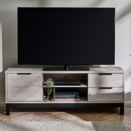 Julian Bowen Bali Grey Oak TV Unit - Size: 50 x 135 x 40cm - Wilko