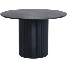 Julian Bowen Louis 4 Seater Fluted Round Dining Table Black - Wilko - thumbnail 3