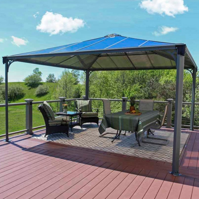 Palram Palmero 4300 4 x 4m Grey Garden Gazebo - Size: 3 x 4m - Palram Canopia - Wilko - image 1