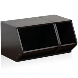 Walplus KidKanac 2 in 1 Espresso Stacking Storage Set - Size: 30.73 x 59.69 x 28.7cm - Black - Wilko - thumbnail 3