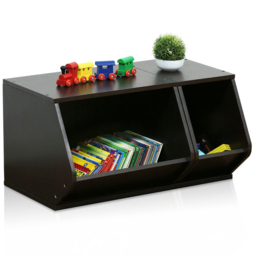 Walplus KidKanac 2 in 1 Espresso Stacking Storage Set - Size: 30.73 x 59.69 x 28.7cm - Black - Wilko - thumbnail 5