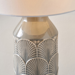 Pacific Lifestyle Bethan Grey Embossed Ceramic Table Lamp - Wilko - thumbnail 4