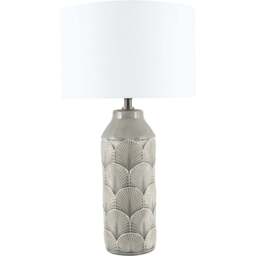 Pacific Lifestyle Bethan Grey Embossed Ceramic Table Lamp - Wilko