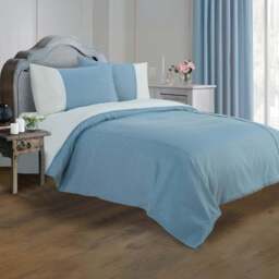 Sweet Dreams Lincoln King Size Blue Stripes Duvet Set - Wilko