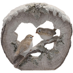 The Christmas Gift Co 2 Robins Figurine Christmas Decoration - Size: 13.7 x 13.8 x 4.7cm - White - The Christmas Gift Co. - Wilko - thumbnail 1