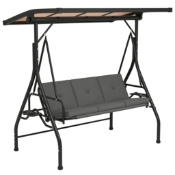 Outsunny 3 Seater Dark Grey Adjustable Canopy Convertible Garden Swing Bed - Wilko - thumbnail 3