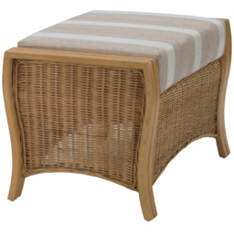 Desser Furniture Opera Light Oak Natural Rattan Duke Beige Stripe Footstool - Size: 48.0 cm x 67.0 cm x 40.0 cmcm - Brown - Wilko - thumbnail 4