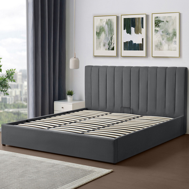 Brooklyn Evelynne Super King Dark Grey Linen Ottoman Bed - Wilko - image 1