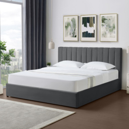 Brooklyn Evelynne Super King Dark Grey Linen Ottoman Bed - Wilko - thumbnail 3