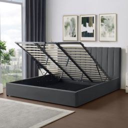 Brooklyn Evelynne Super King Dark Grey Linen Ottoman Bed - Wilko - thumbnail 4