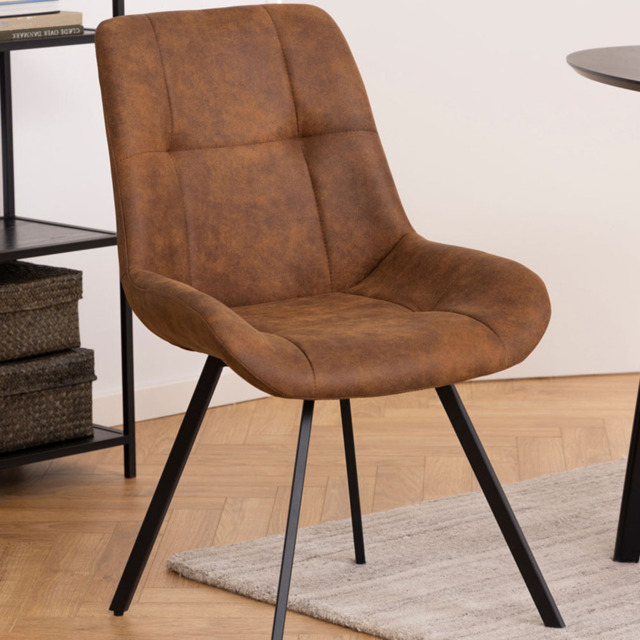 Florence Waylor Set of 2 Brown Fabric Dining Chair - Furniture To Go - Wilko - image 1