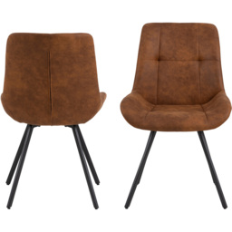 Florence Waylor Set of 2 Brown Fabric Dining Chair - Furniture To Go - Wilko - thumbnail 4