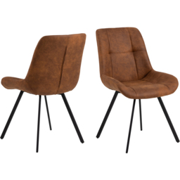 Florence Waylor Set of 2 Brown Fabric Dining Chair - Furniture To Go - Wilko - thumbnail 3
