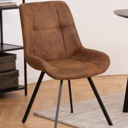 Florence Waylor Set of 2 Brown Fabric Dining Chair - Furniture To Go - Wilko - thumbnail 1