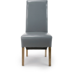 Krista Set of 2 Grey Bonded Leather Roll Back Dining Chair - Wilko - thumbnail 3