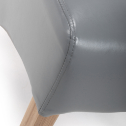 Krista Set of 2 Grey Bonded Leather Roll Back Dining Chair - Wilko - thumbnail 6