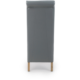 Krista Set of 2 Grey Bonded Leather Roll Back Dining Chair - Wilko - thumbnail 4